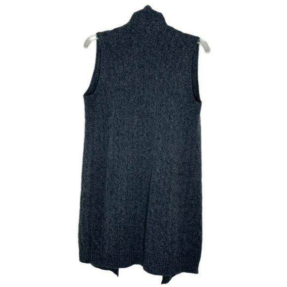 Ralph Lauren Black Label Charcoal Gray Cashmere Drape Open Sweater Vest Size M - Picture 14 of 15